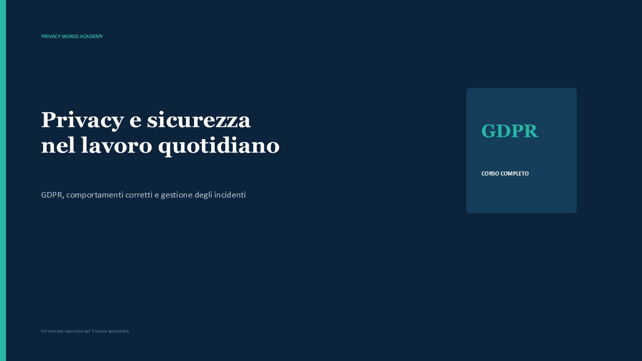 Copertina: Corso completo GDPR: privacy e sicurezza per aziende e lavoratori